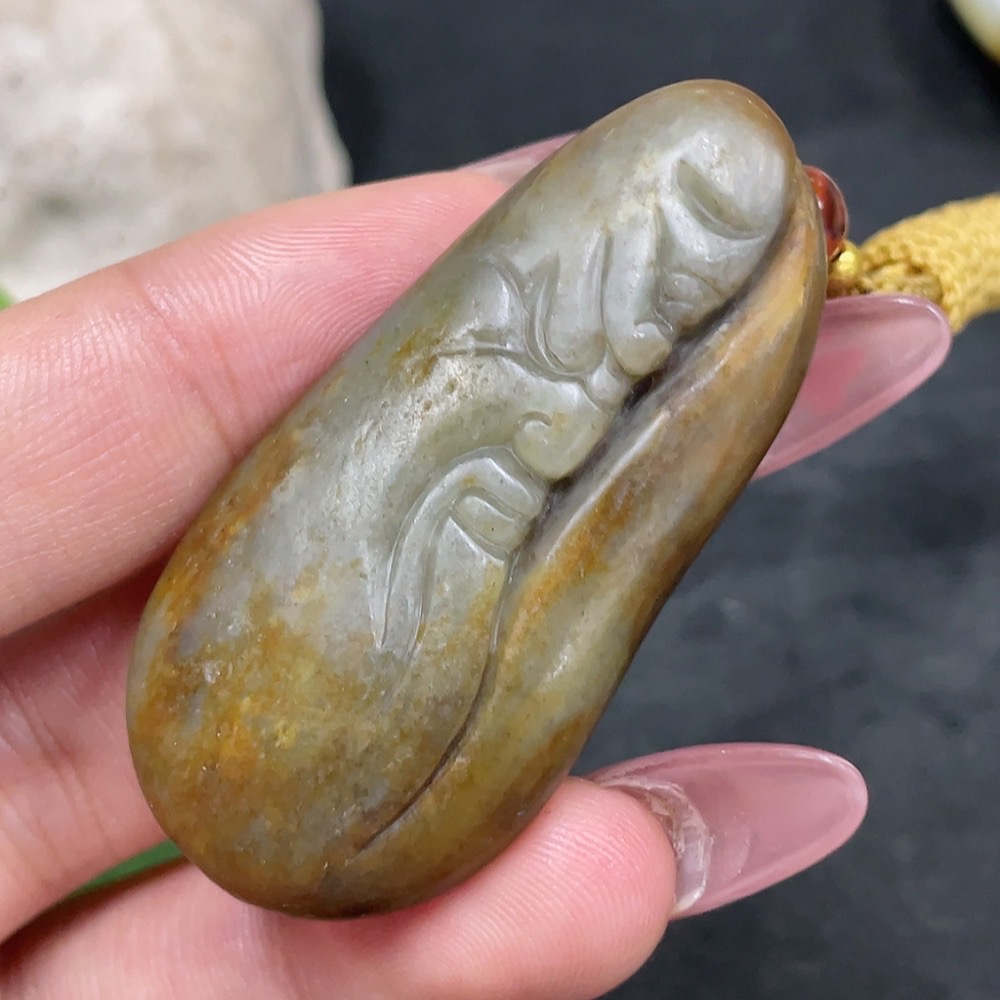 H33898004 Hetian Jade Pendant Guan Gong with Undetermined Skin Color Formation Total Weight (Including Rope) Approx. 23.1g