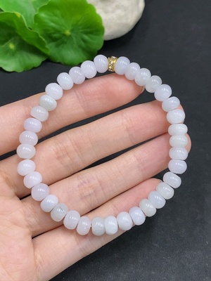 F34967555 Jadeite Beaded Necklace Approx.6.8mm Non-Gold Total Weight Approx.17.6g