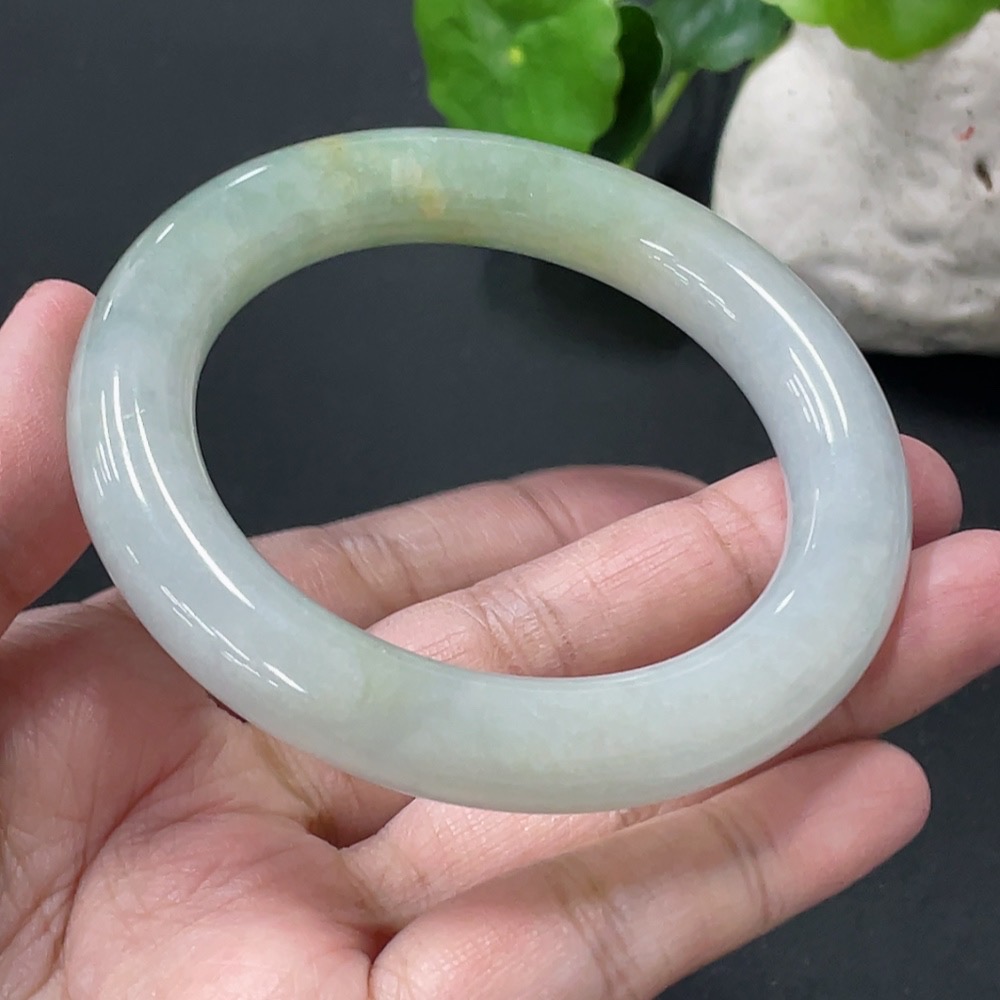 F35081060 Jadeite Round Bangle Total Weight Approx.69.49g Size 55