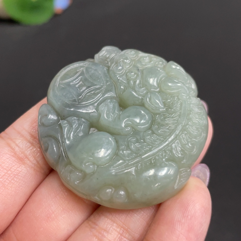 H33864335 Hetian Jade Pendant Auspicious Beast Total Weight Approx. 43.3g