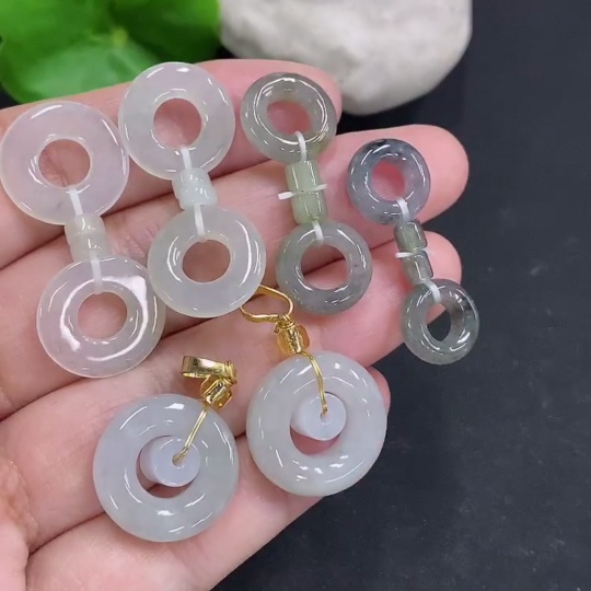 F28289072 Jadeite Pendants Sell as a Lot Non-Gold Inlaid