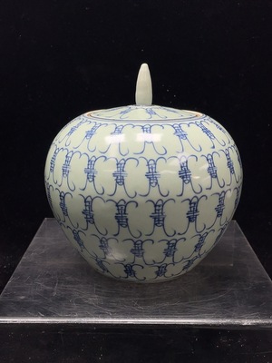 W41943480 陶瓷 2件 全品 近代青花盖罐