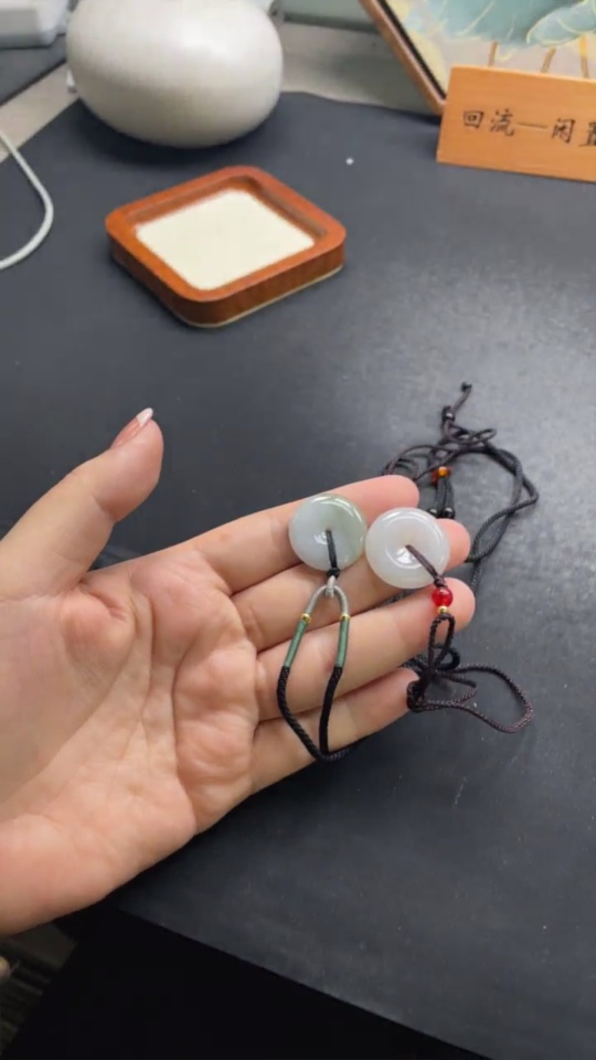 F33935300 Jadeite Safety Button Pendant