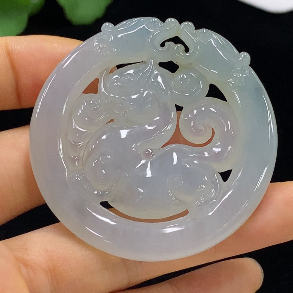 F35095373 Jadeite Pixiu Pendant, Total Weight Approximately 28.72g