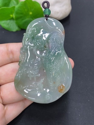 F46594266 翡翠阿弥挂件 货品总重量约33克