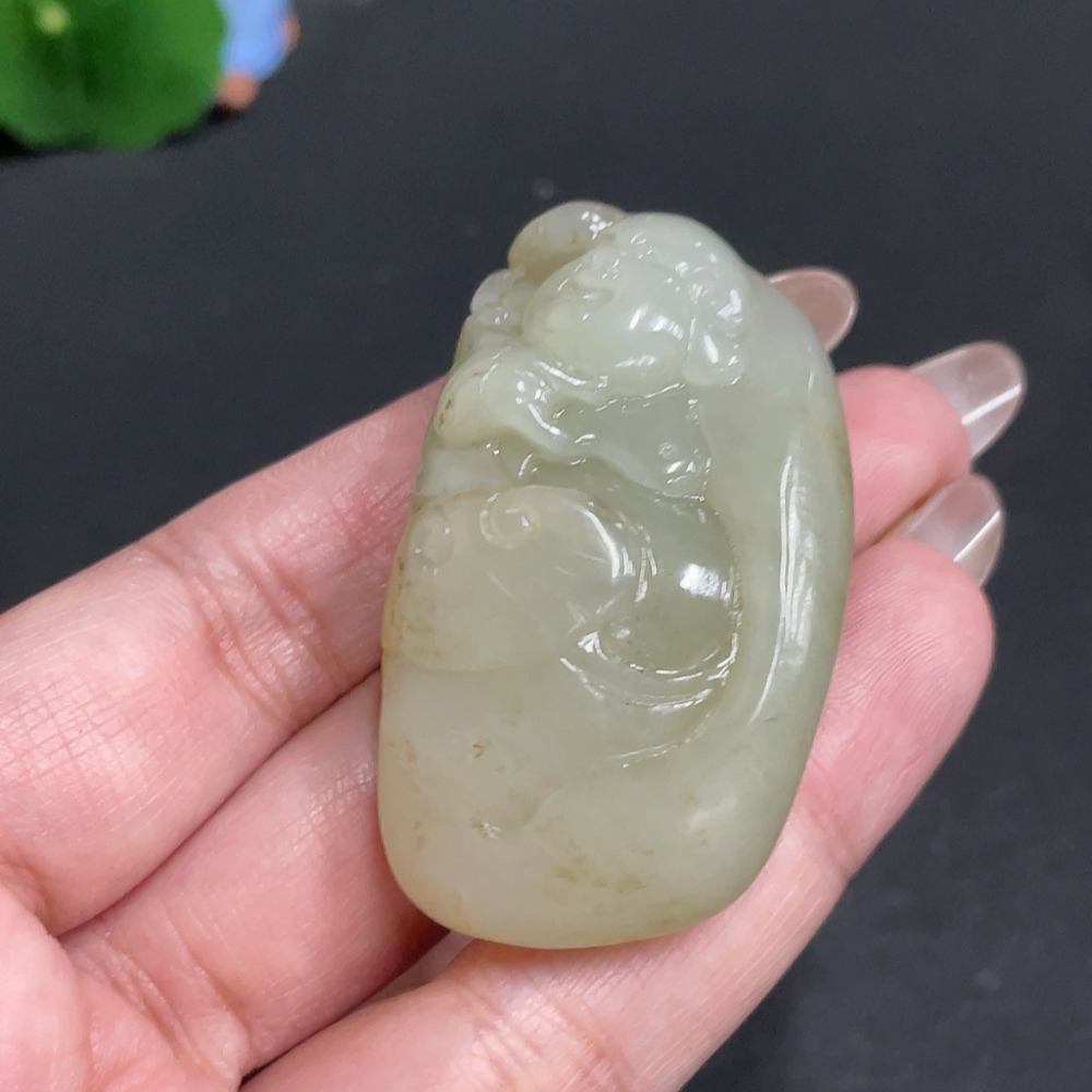 H29326181 Hetian Jade Seed Material Pendant - Buddha Statue - Undetermined Skin Color Origin - Total Weight Approx. 42.1g