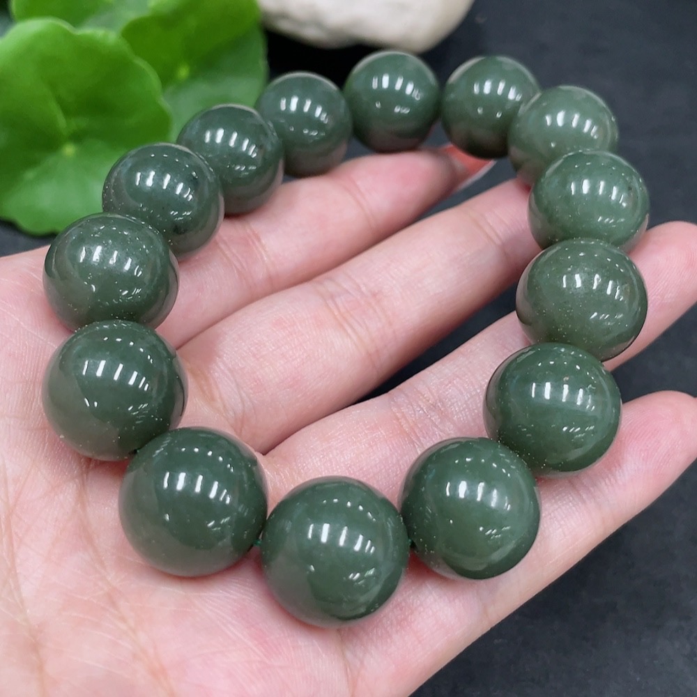 H34979716 Hetian Jade Bracelet, Approx. 15.6mm, Total Weight Approx. 87.3g
