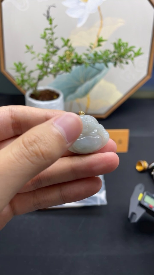 F31600222 JadeiteBuddha Pendant 18k Total Weight Approx.6.69g