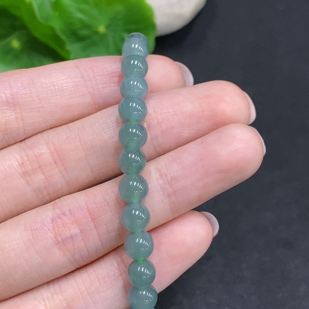 F34022677 Jadeite Bracelet Small Beads with 99% Gold Content Non-Gold Inlaid for the Rest Total Weight Approximately 12.4g Size About 6.1mm