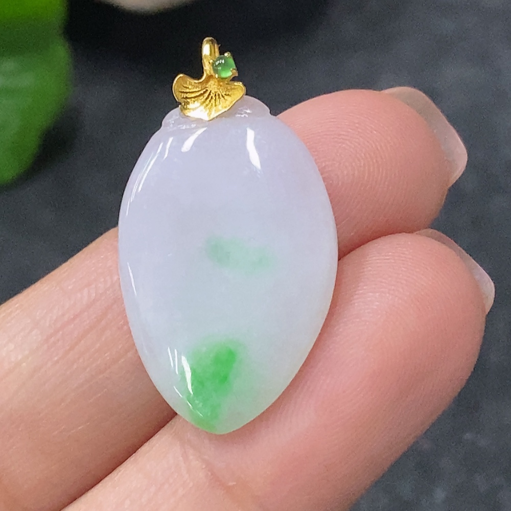 F34030216 Jadeite Pendant Fu Gua 18k No Stamp Surface Gold Content Au75% Total Weight Approx. 2.8g