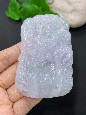 F41935016 翡翠挂件龙牌 货品总约重63.6g