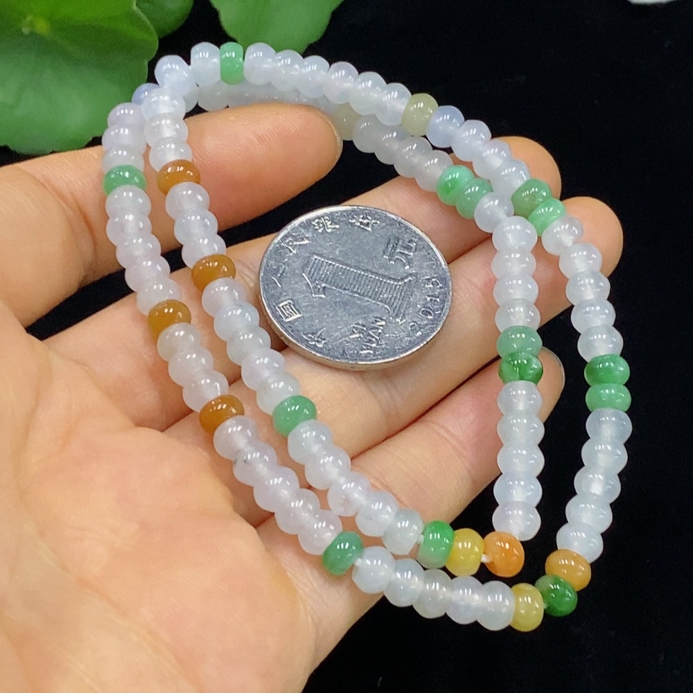 F35095355 Jadeite Bead Necklace Approx. 5.5mm Total Weight Approx. 24.91g