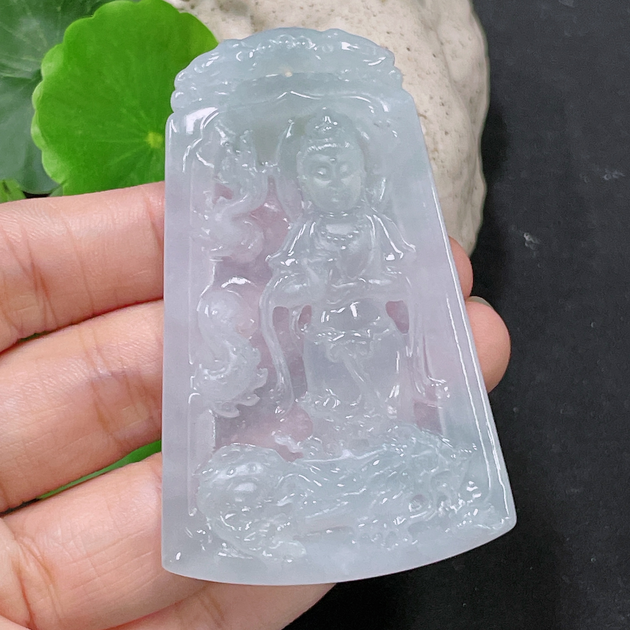 F33943770 Jadeite Guanyin Pendant, Total Weight Approx. 36.7g