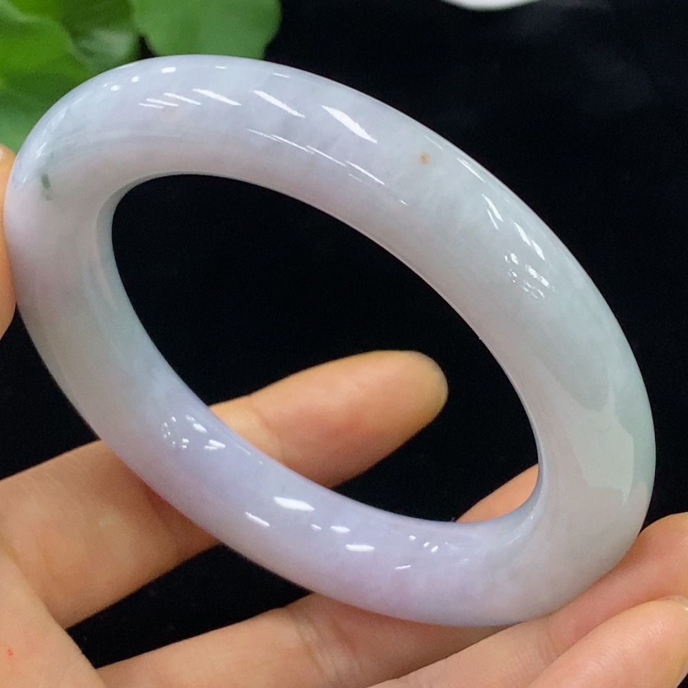 F34973933 Jadeite Round Bangle Size 56.7 Total Weight Approx. 85.58g with Color Polishing Powder