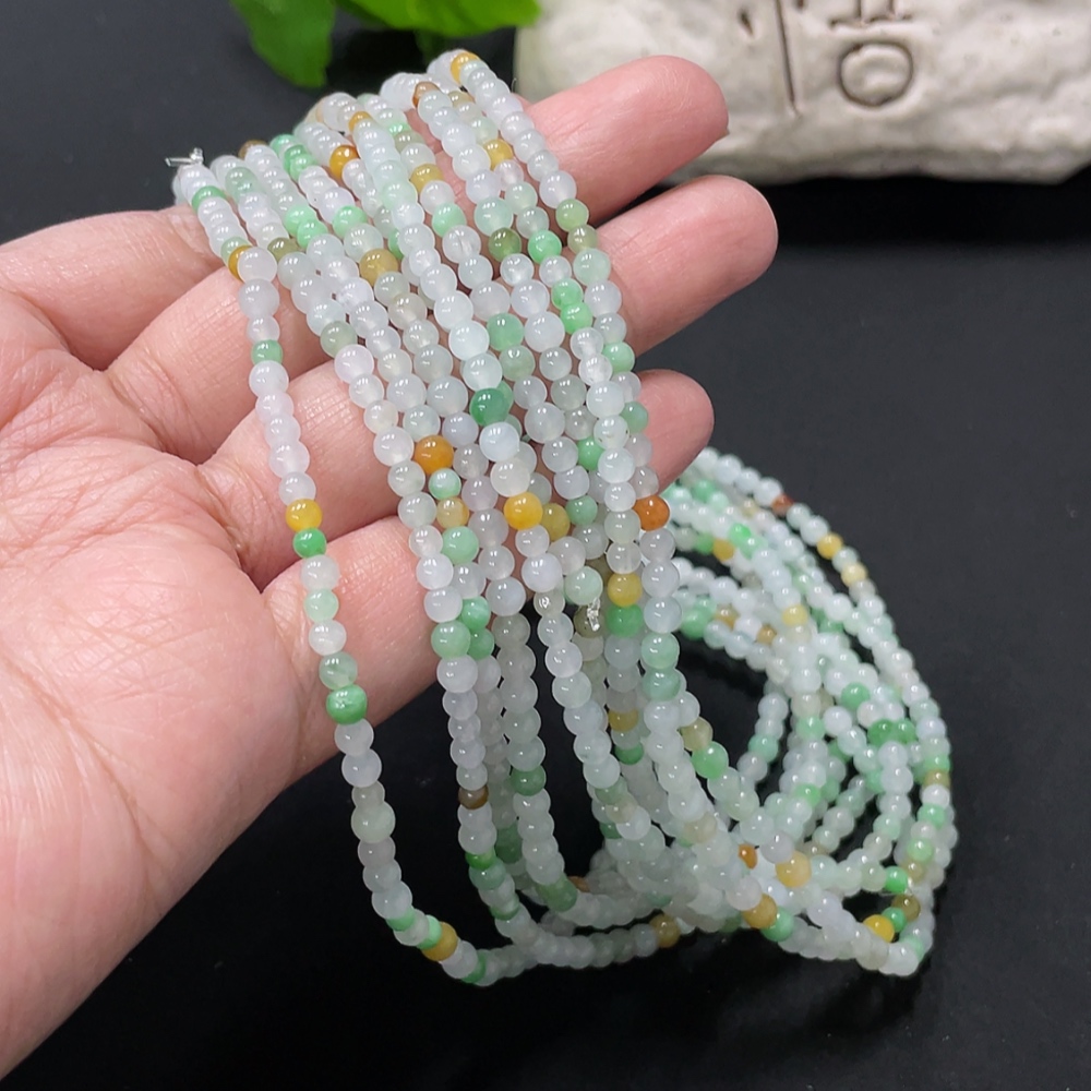 F35080967 Jadeite Bead Necklace approx. 3.7mm