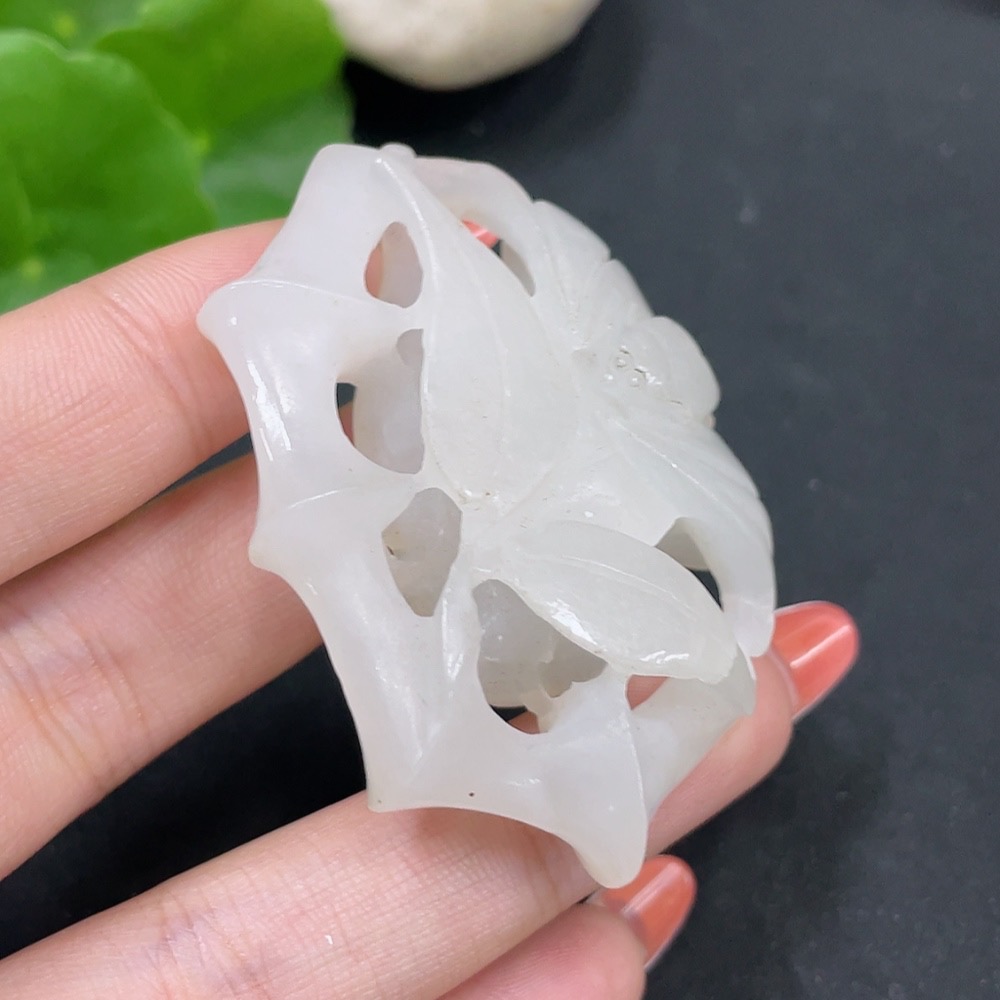 H35112077 Hetian Jade Pendant Bamboo Joint Total Weight Approx. 28.6g