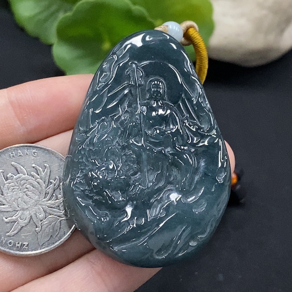 F34996562 Jadeite Ksitigarbha Pendant Total Weight Approx.41.5g