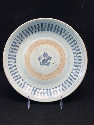 W31608011 Ceramic, intact, small kiln blue and white plate (subject to actual item)