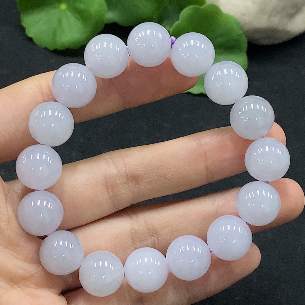 F30514636 JadeiteBeaded Bracelet 12.2mm Approx. 49.47g