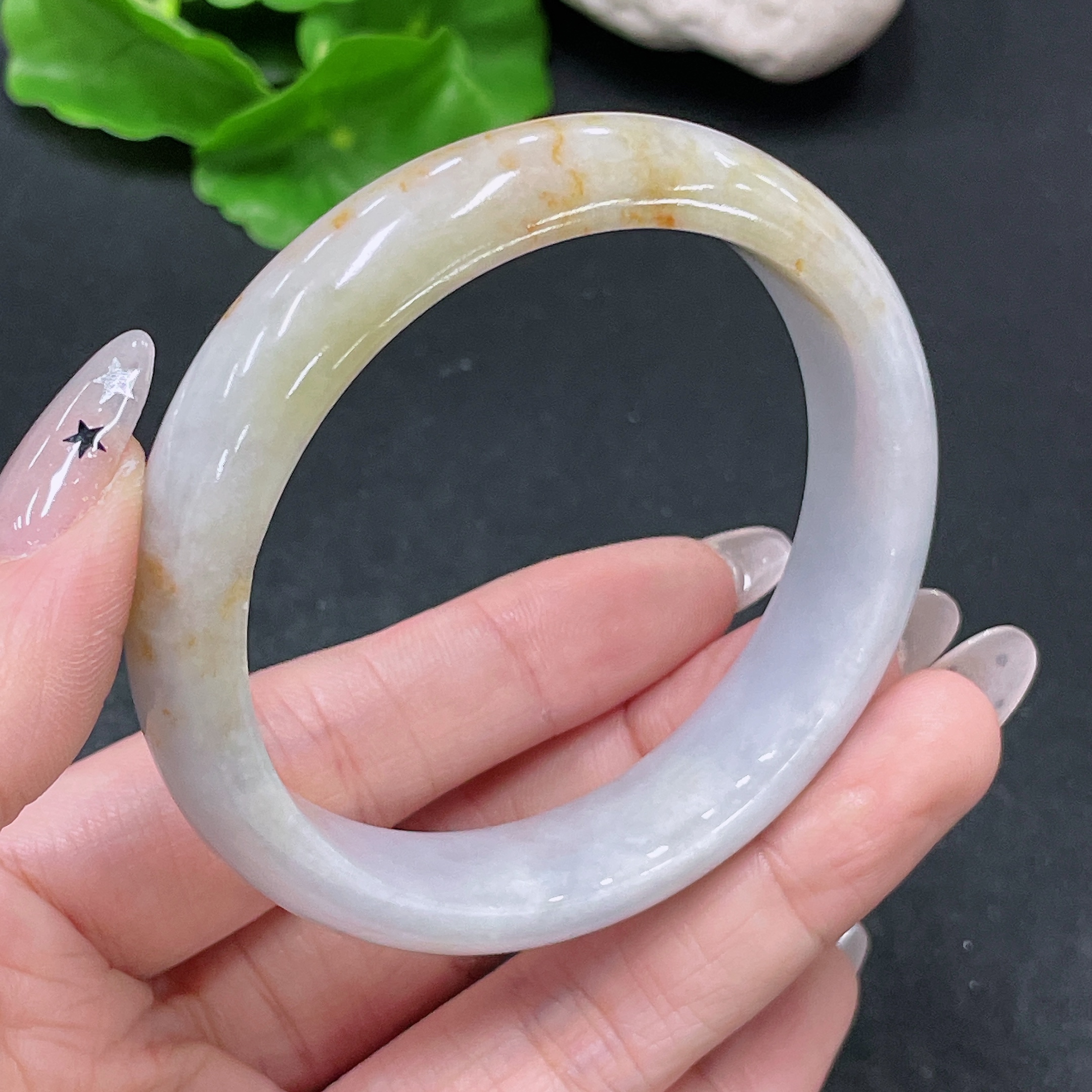 F35104699 Jadeite Round Bangle Size 55.9 Total Weight Approx. 50.5g