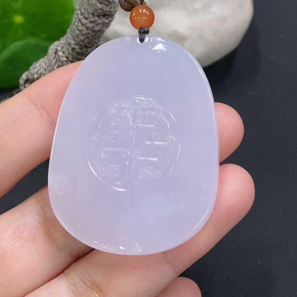 F34000411 Jadeite Antique Pendant Total Weight Approx. 26.15g (Including Cord Weight)