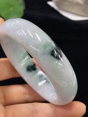 F32790377 Jadeite Round Bangle, Total Weight Approx. 84.74g, Size 59.7, Containing Other Mineral Components