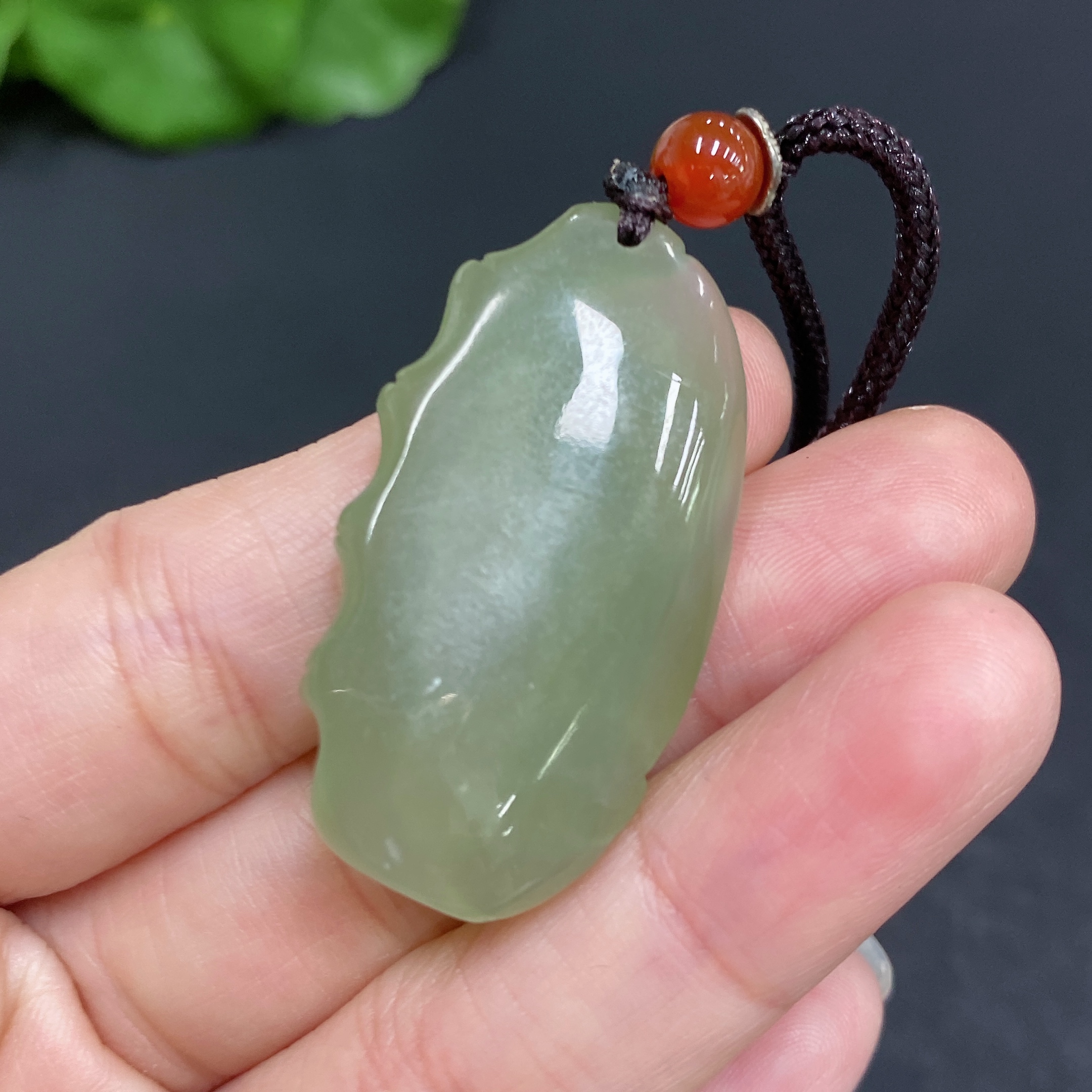 H33860104 Hetian Jade Pendant Bamboo Joint