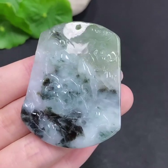 F34968738 Jadeite Flourishing Prosperity Pendant