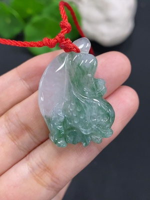 F30496458 Jadeite Cabbage Pendant (Total weight with string: approx. 8.6g)