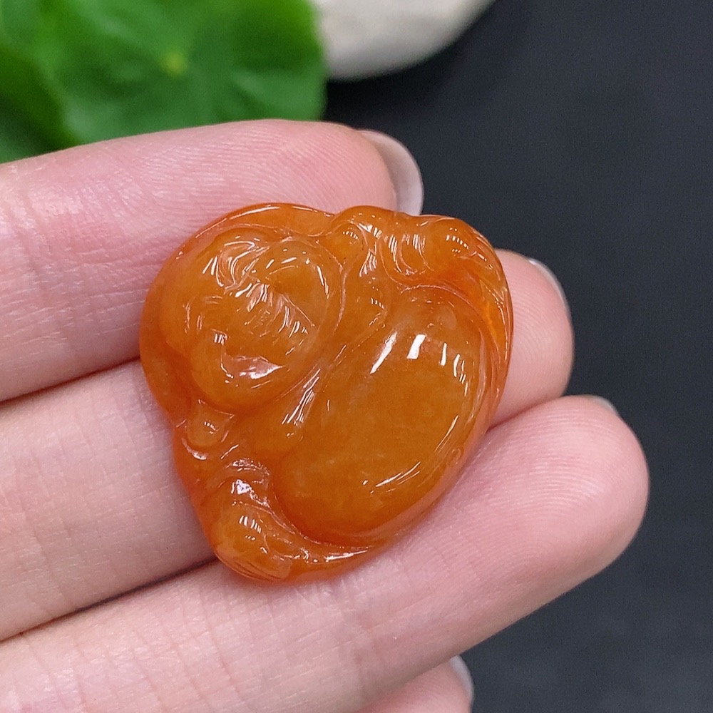 F34002094 Jadeite Buddha Pendant, Total Weight Approx. 5.3g, Yellow Color Origin Undetermined