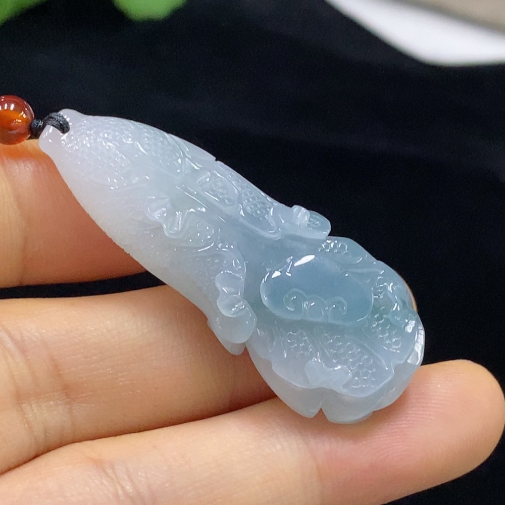 F33860871 Jadeite Cabbage Pendant Total Weight Approx. 14.35g (Including Rope Weight) With Non-Grade A Beads