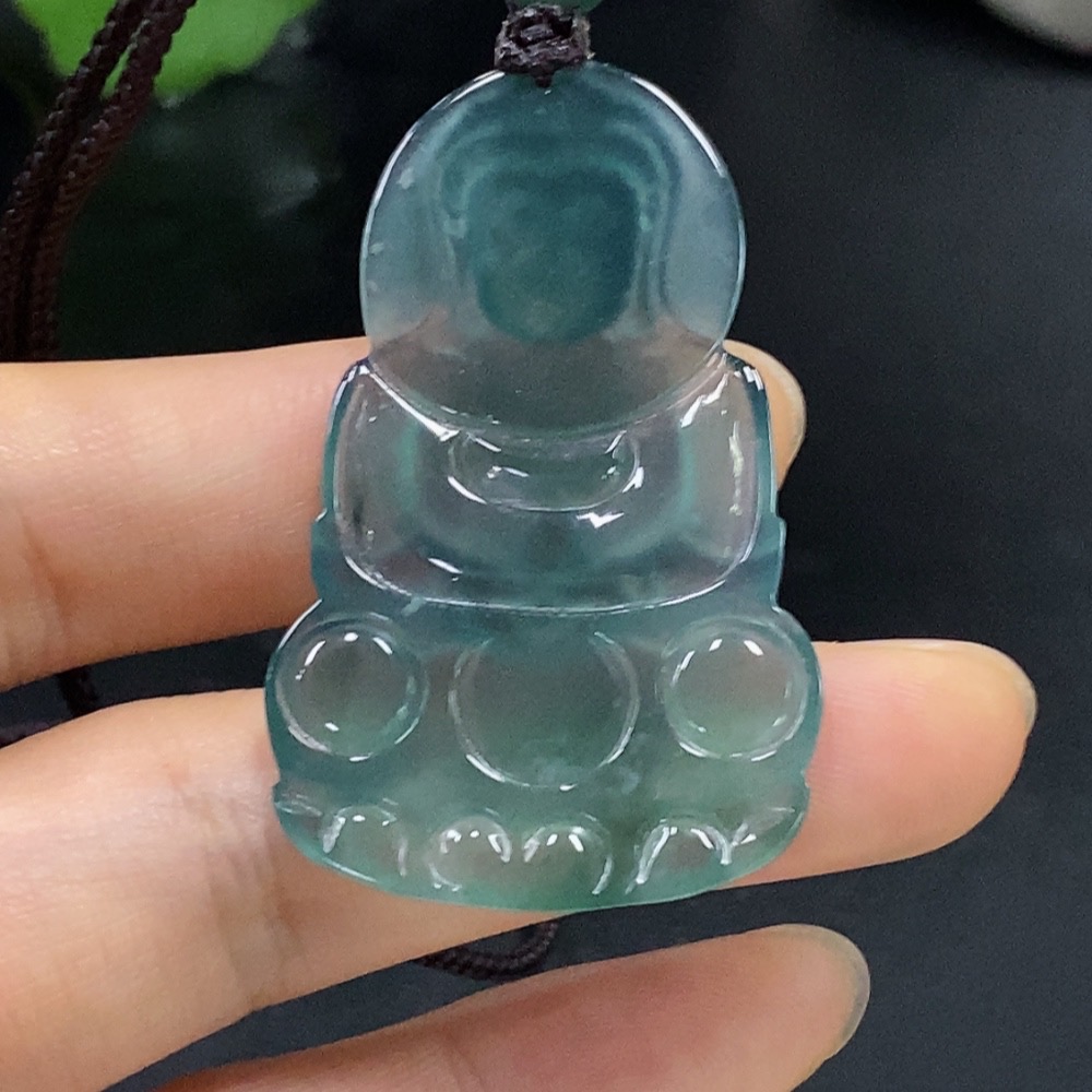 F29413954 Jadeite Guanyin Pendant Total Weight Approx.9.71g (Incl. String Weight)