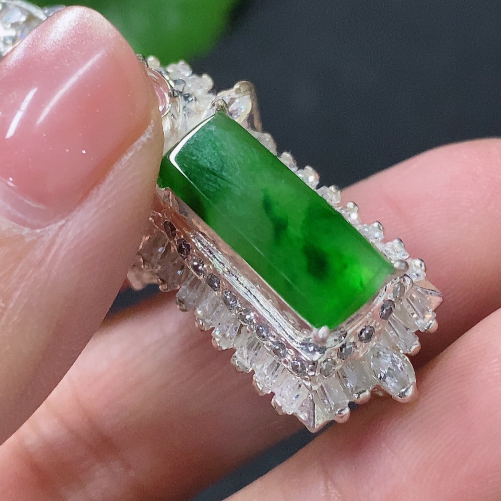 F35088666 Jadeite Inlaid Piece Non-Gold Inlaid Total Weight Approximately 14.1g