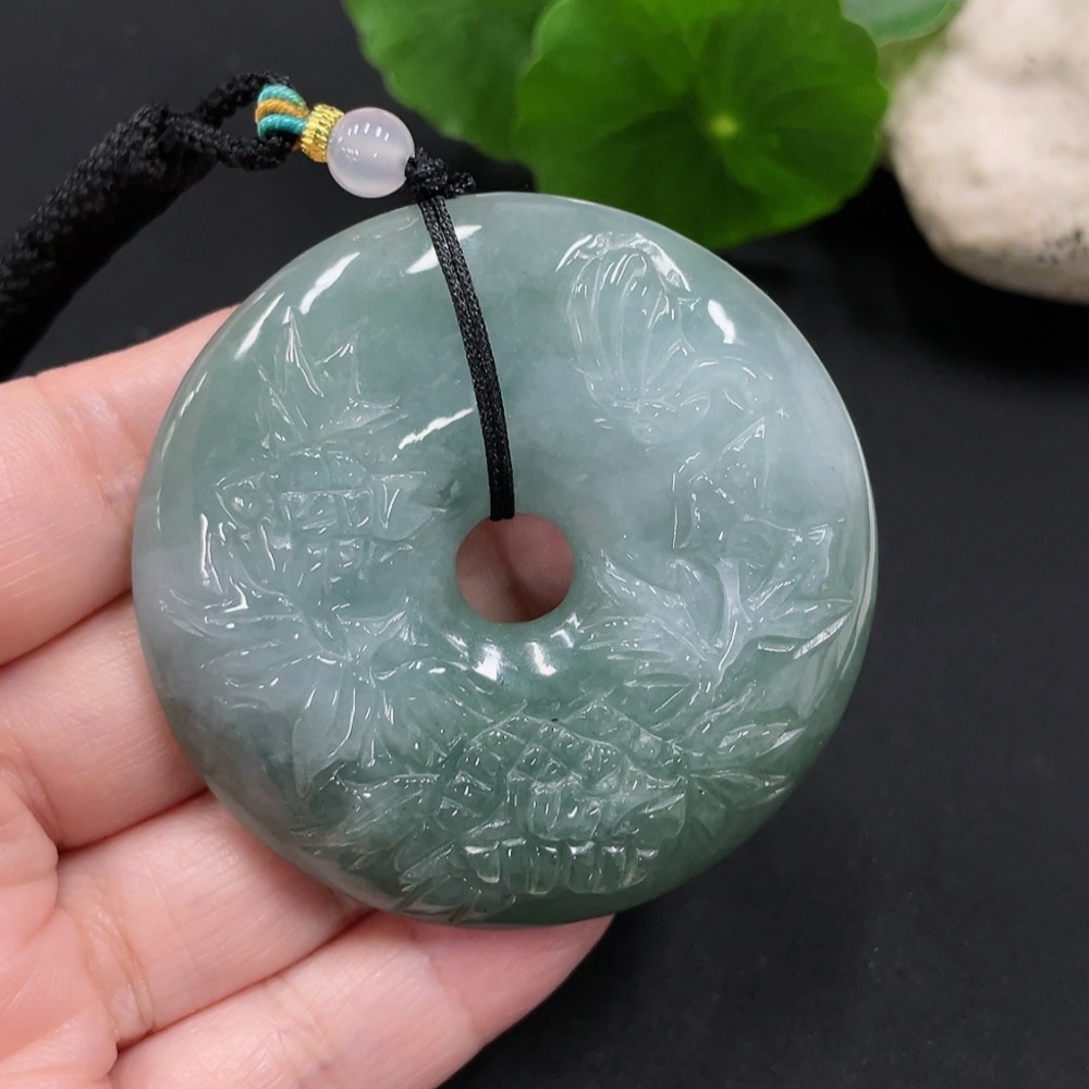 F31643404 Jadeite Pendant Total Weight Approx. 64g (Including Rope Weight) (With Non-Grade A Beads)