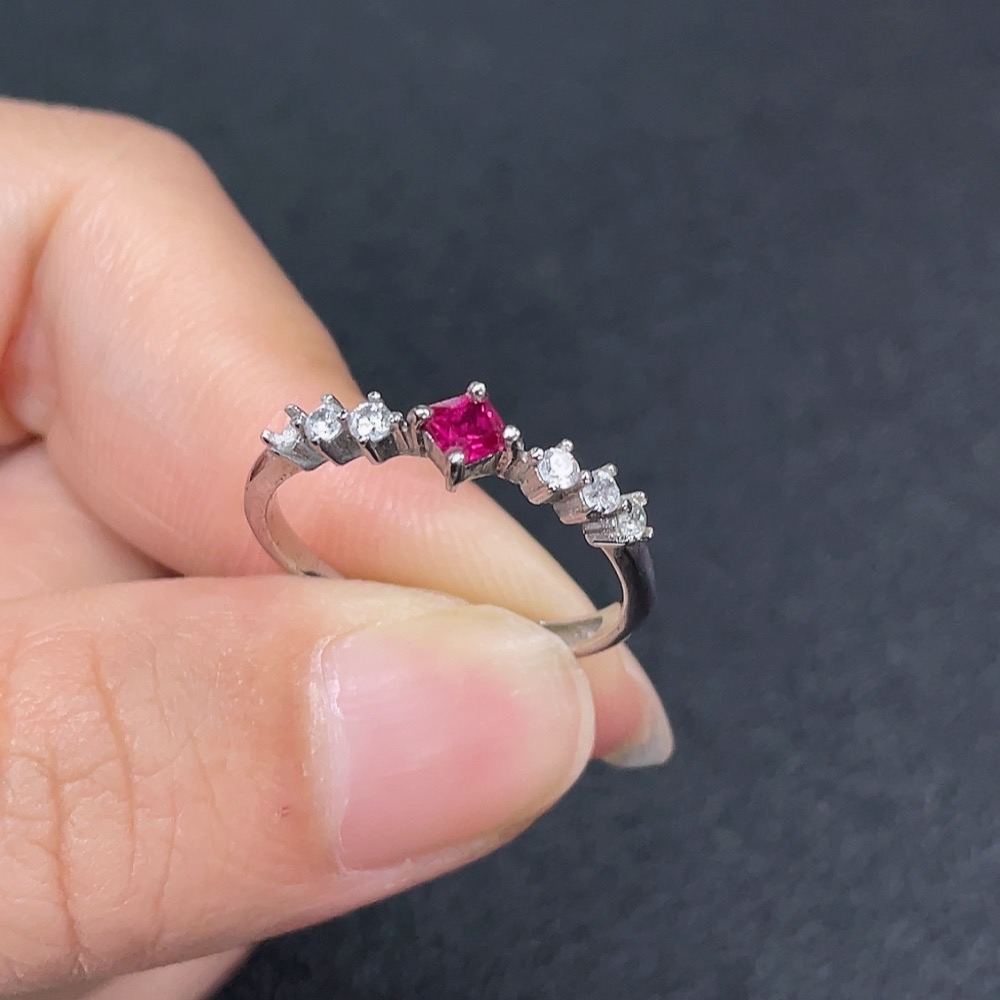 C33923276 Ruby Ring Non-Gold Adjustable Total Weight Approx.1.55g Stone 2.6mm