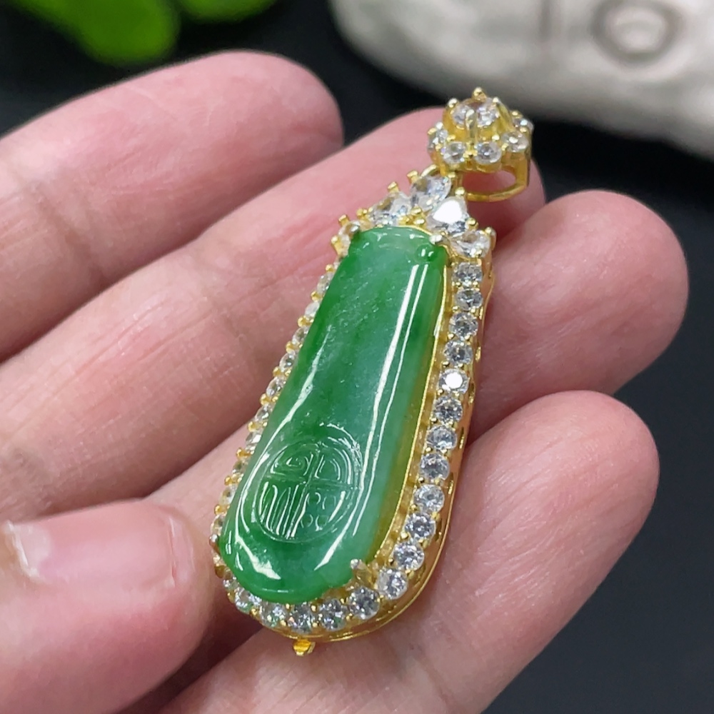 F32754760 Jadeite Inlay Piece Non-Gold Inlay Total Weight Approx. 7.22g