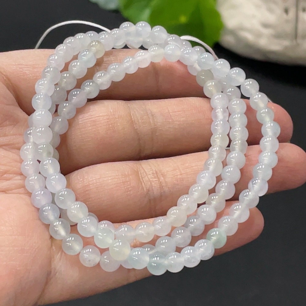 F31626329 Jadeite Bead Necklace Approx. 4.9mm Total Weight About 23.67g