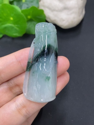 F42955602 翡翠竹节挂件 货品总重约22.6克
