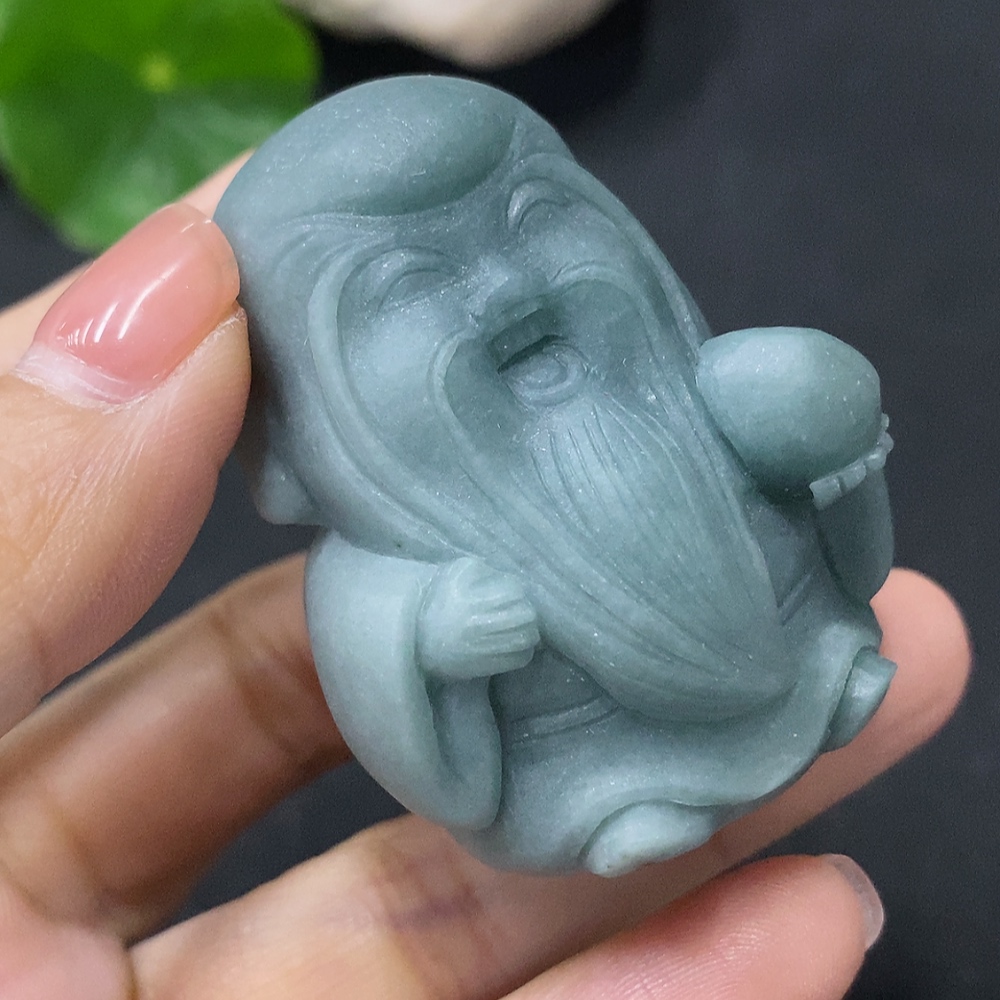 F35088518 Jadeite Rough Carving - God of Longevity, Total Weight Approx. 79.38g