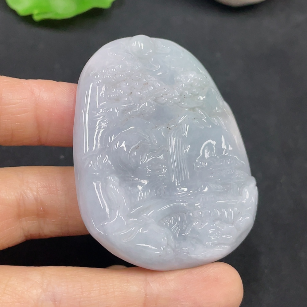 F30499776 JadeitePendant Landscape, Total Weight Approx. 33.6g