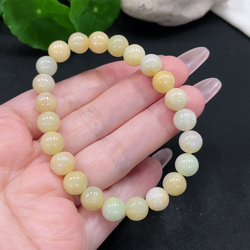 F34068182 Jadeite Bracelet Approx. 8.2mm Total Weight Approx. 21.9g