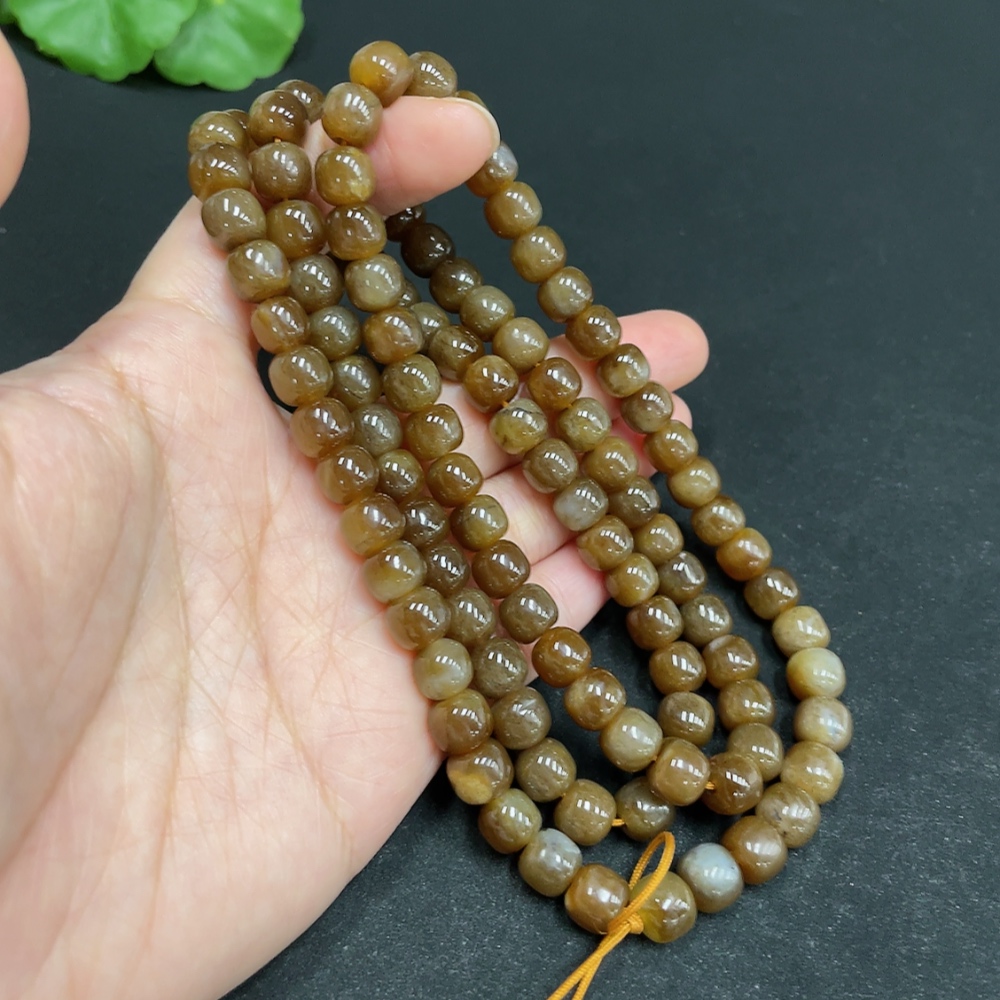 H34036988 Hetian Jade Bead Necklace Approx. 7.3mm Total Weight Approx. 79.8g