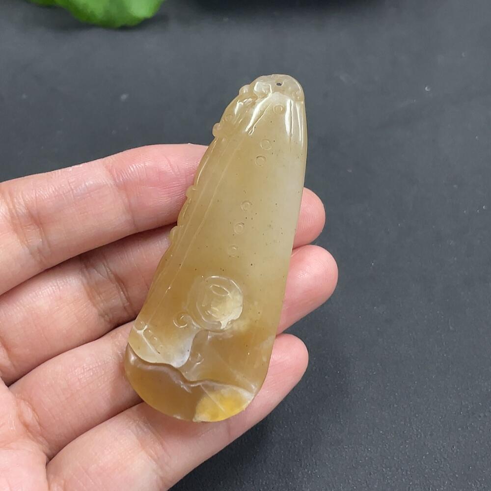 H05312991 Hetian Jade "Fortune Before Your Eyes" Pendant, Approx. 23.44g