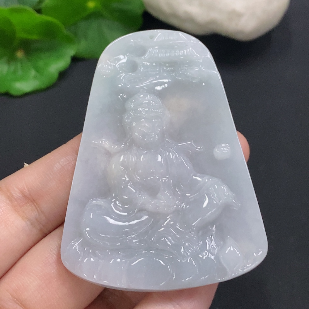 F34023546 Jadeite Guanyin Pendant, Total Weight Approx. 41.3g