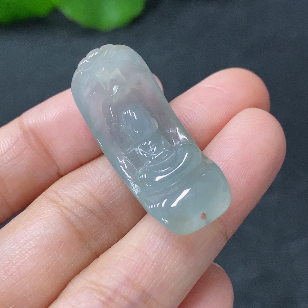 F29405112 Jadeite Pendant Faceless Buddha Total Weight Approx. 5.92g