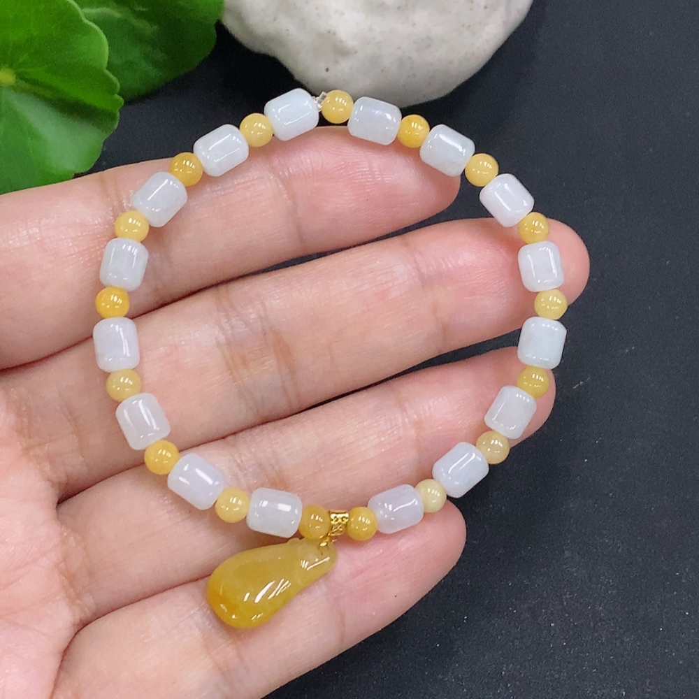 F29316697 Jadeite Beaded Necklace approx. 5mm (18K Gold) Total Weight approx. 8.4g (Color origin undetermined)