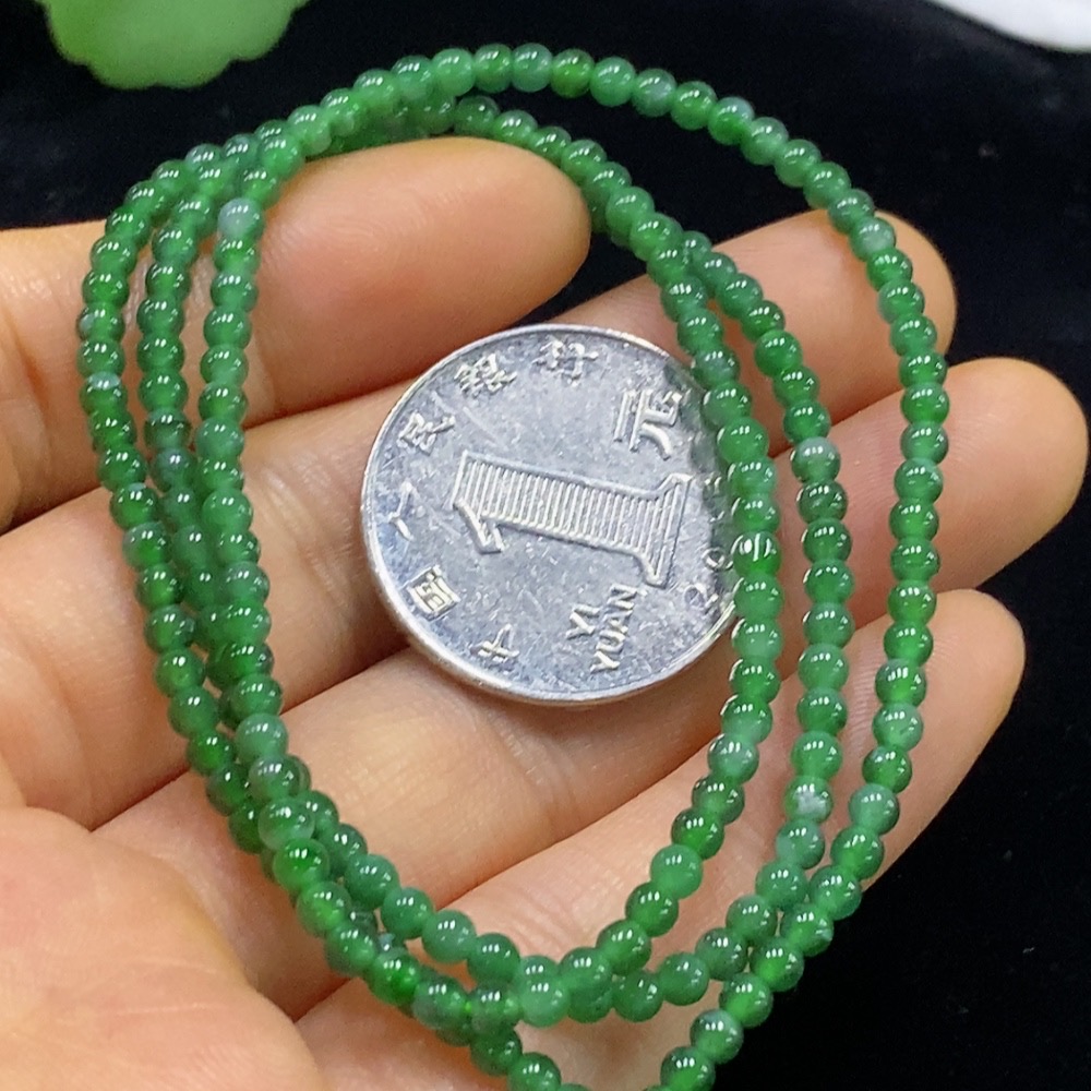 F34025194 Jadeite Bead Necklace Approx. 2.8mm Total Weight Approx. 7.87g