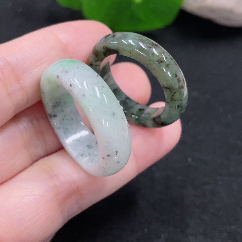 F33827391 Jadeite Ring Set Sell as a Lot 20/24 Size