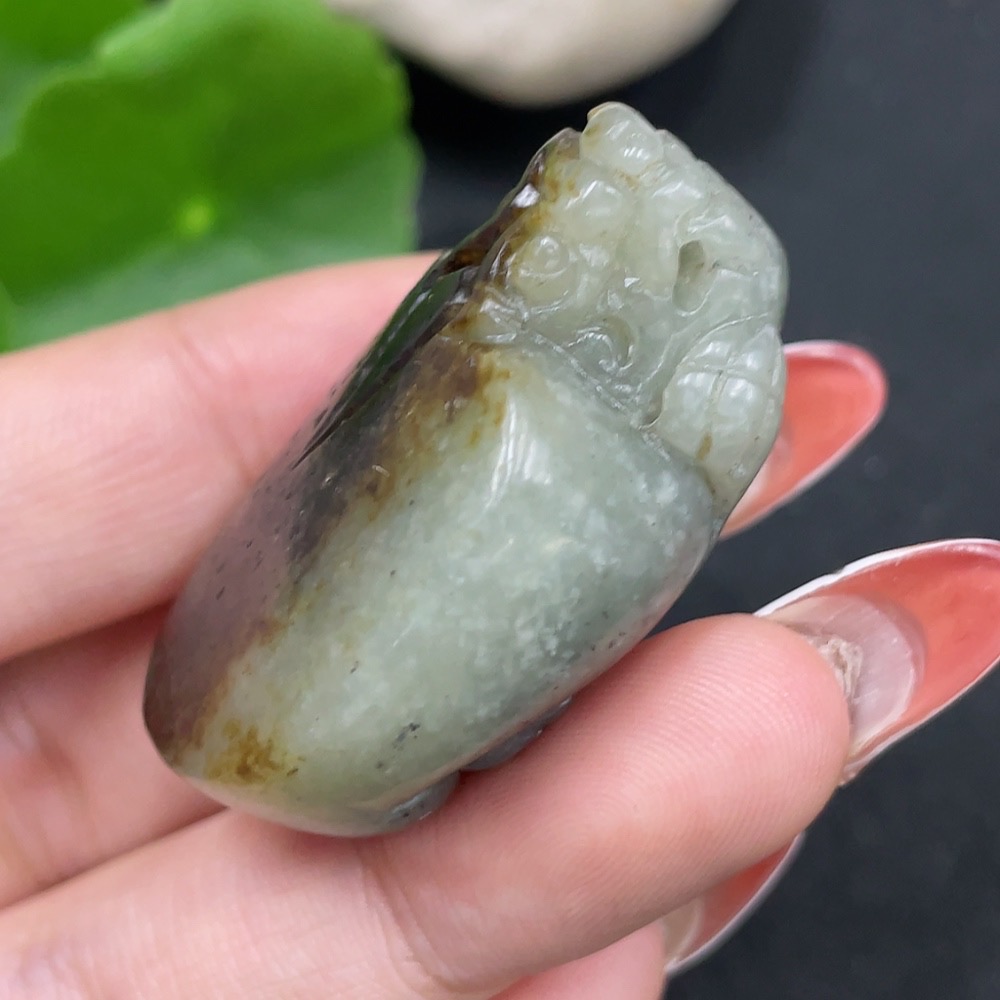 H35084157 Hetian Jade Seed Material Pendant - Dragon Turtle - Undetermined Skin Color Origin - Total Weight Approximately 30.8g