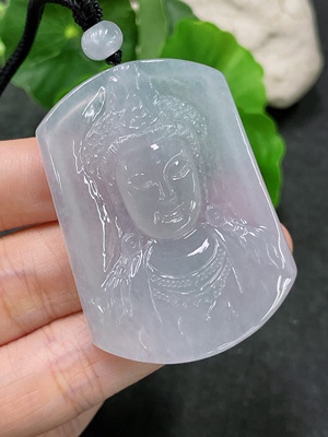 F32811584 Jadeite Pendant Guanyin with Cord Total Weight Approx. 27.84g